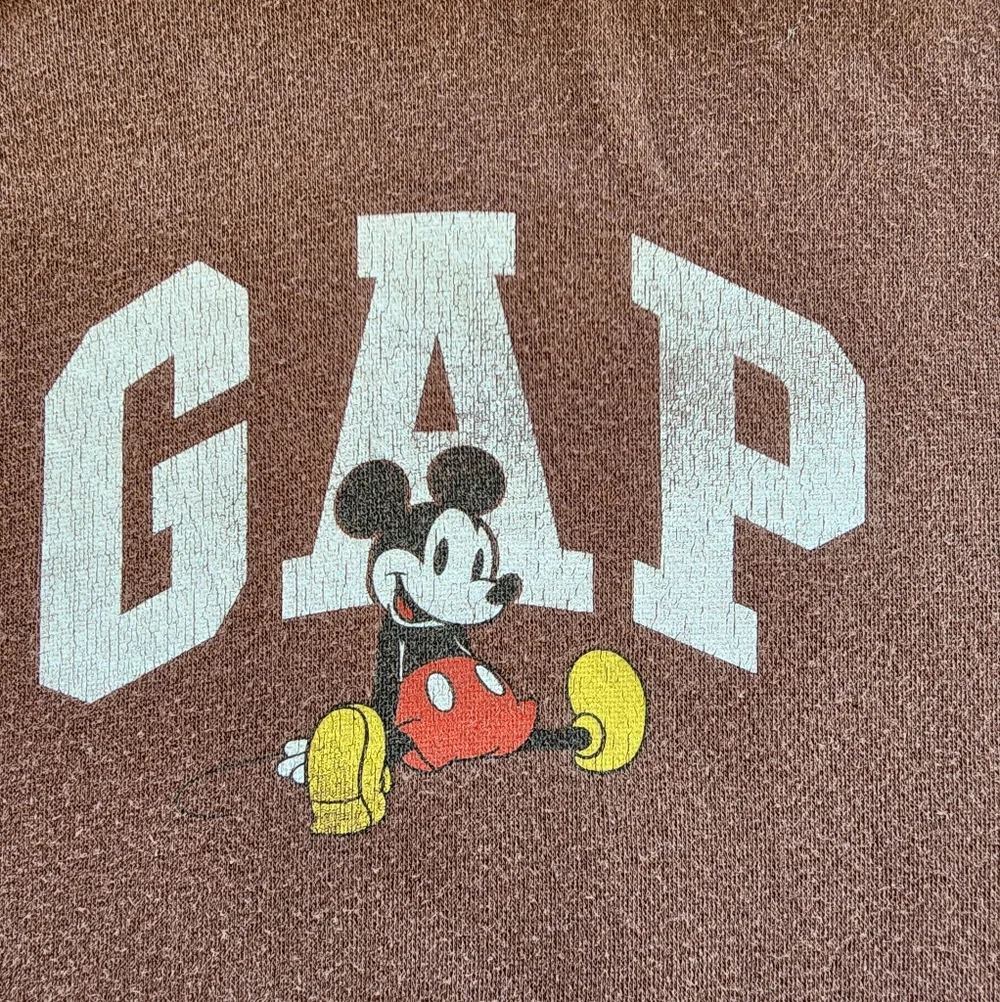 GAP x Disney Mickey Mouse Hoodie Brown Kids XL Graphic Sweatshirt